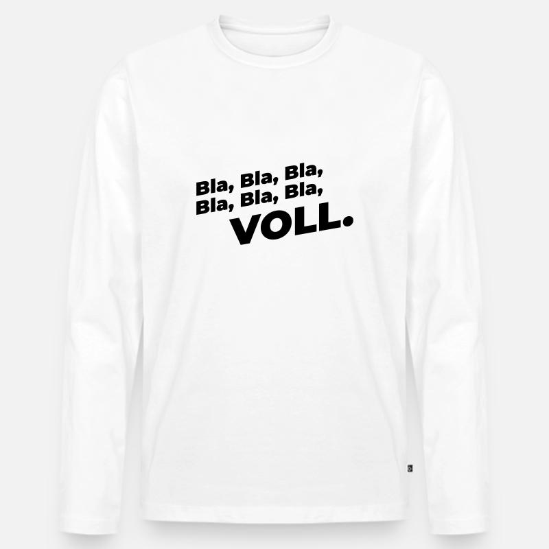 Voll - Männer Premium Bio Langarmshirt - Weiß