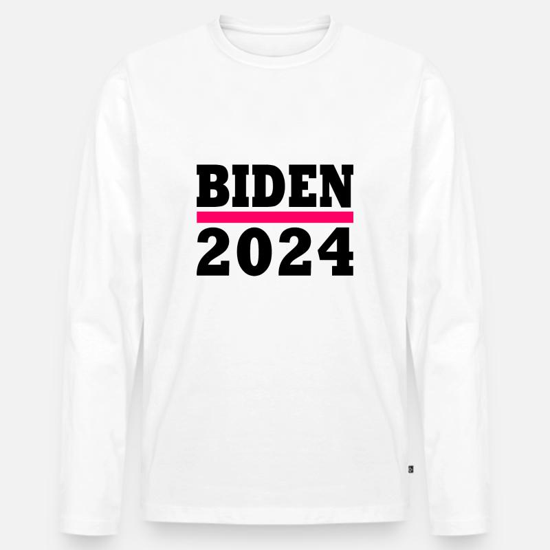 Biden 2024 - Männer Premium Bio Langarmshirt - Weiß