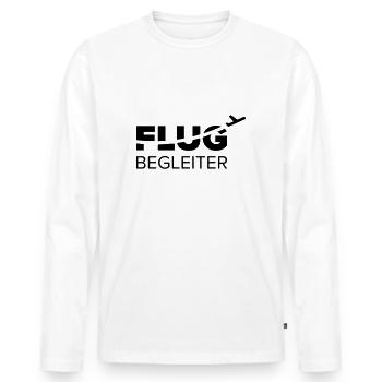 Flugbegleiter - Männer Premium Bio Langarmshirt - Weiß - Vorne - Nico (187cm)