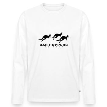 Bar Hoppers on tour - Men's Premium Organic Long Sleeve Shirt - white - Front - Nico (187cm)