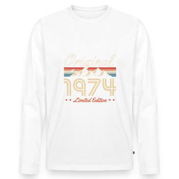 1974 Jahrgang Geburtstag Vintage Berge - Männer Premium Bio Langarmshirt - Weiß - Vorne - Nico (187cm)