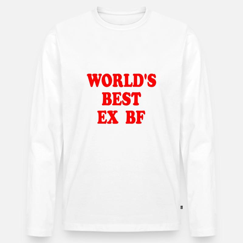 worlds best ex bf - Männer Premium Bio Langarmshirt - Weiß
