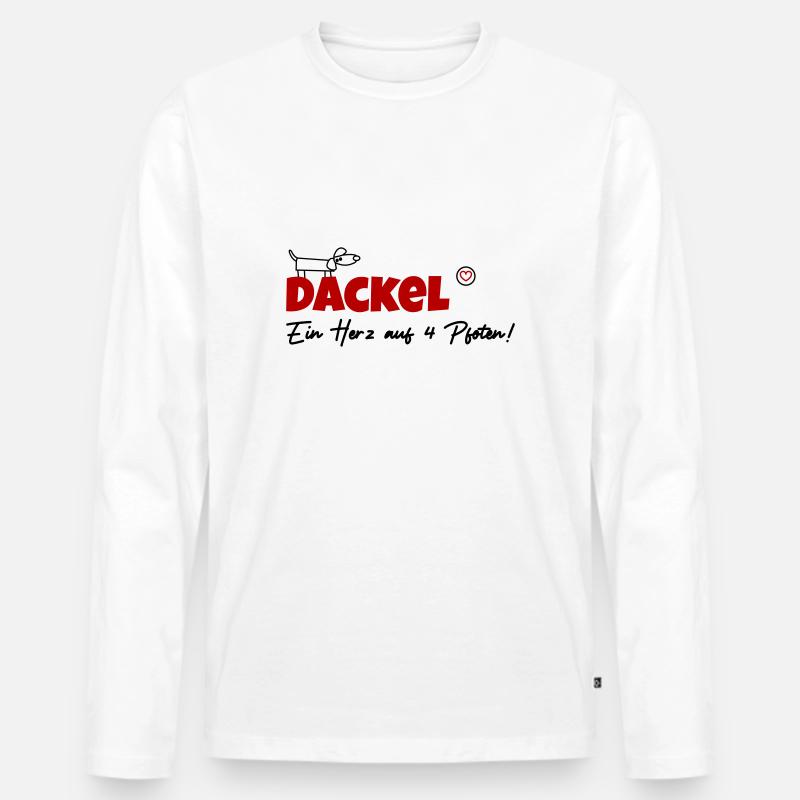 Dackel vier Pfoten - Männer Premium Bio Langarmshirt - Weiß