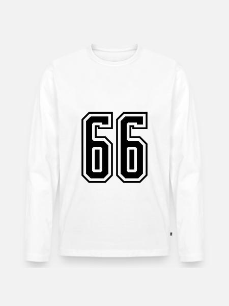 66 digit number - Men's Premium Organic Long Sleeve Shirt - white