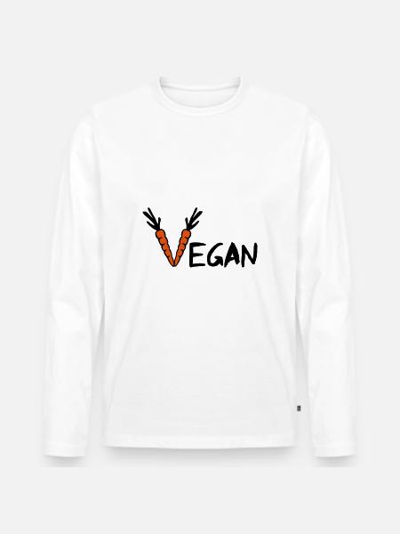 Vegan - Männer Premium Bio Langarmshirt - Weiß