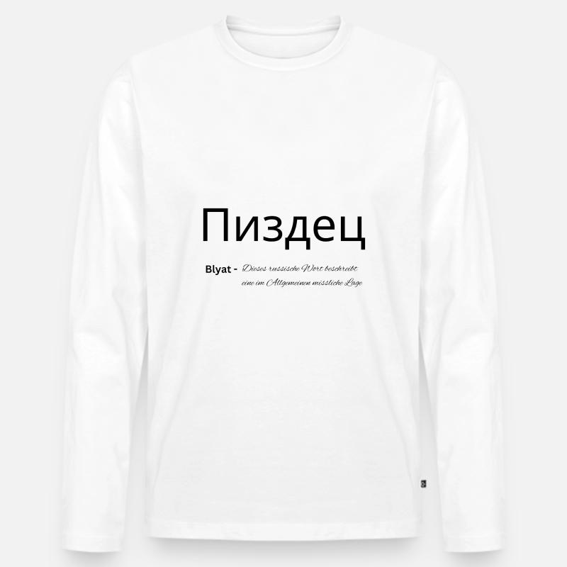 Blyat - Männer Premium Bio Langarmshirt - Weiß