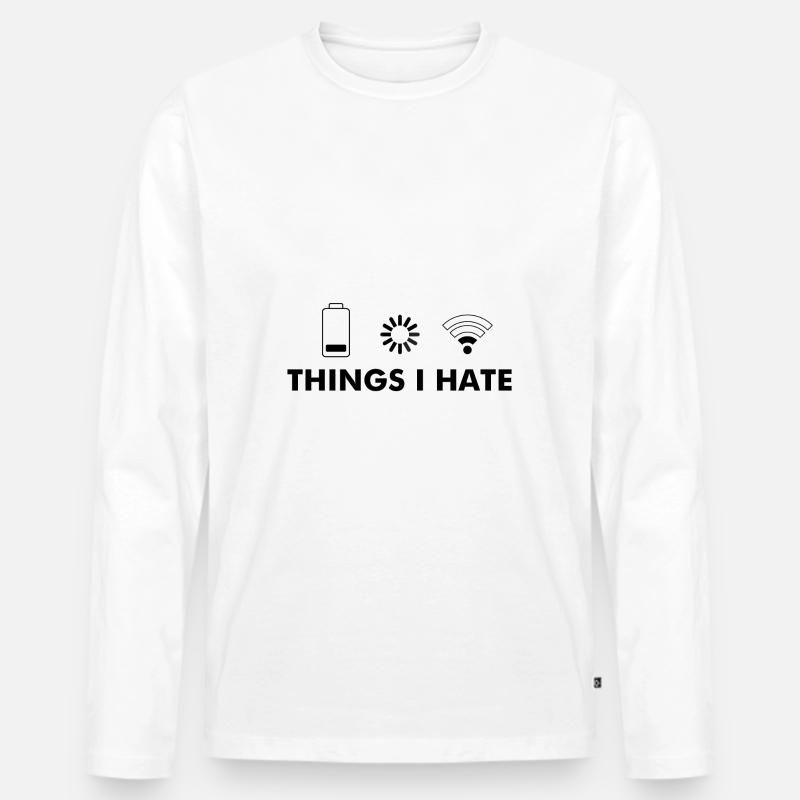 Nerd Nerds Sprüche Technik - Männer Premium Bio Langarmshirt - Weiß