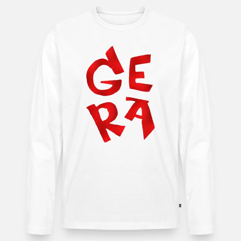 Gera - Männer Premium Bio Langarmshirt - Weiß