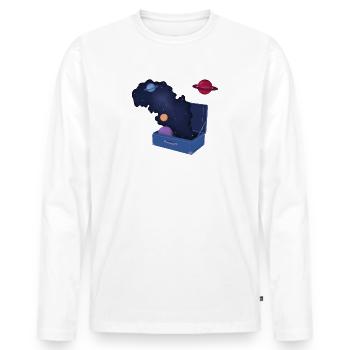 Kosmische Reisen - Männer Premium Bio Langarmshirt - Weiß - Vorne - Nico (187cm)