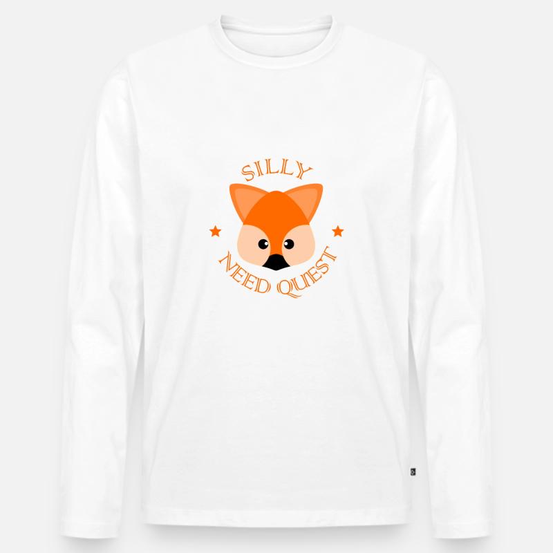 Fuchs - Männer Premium Bio Langarmshirt - Weiß