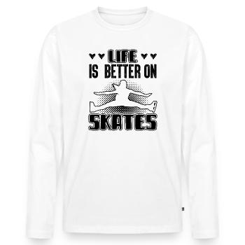 Drôle de patinage artistique sur glace Citations Fan Lover - T-shirt manches longues Premium bio Homme - blanc - Devant - Nico (187cm)