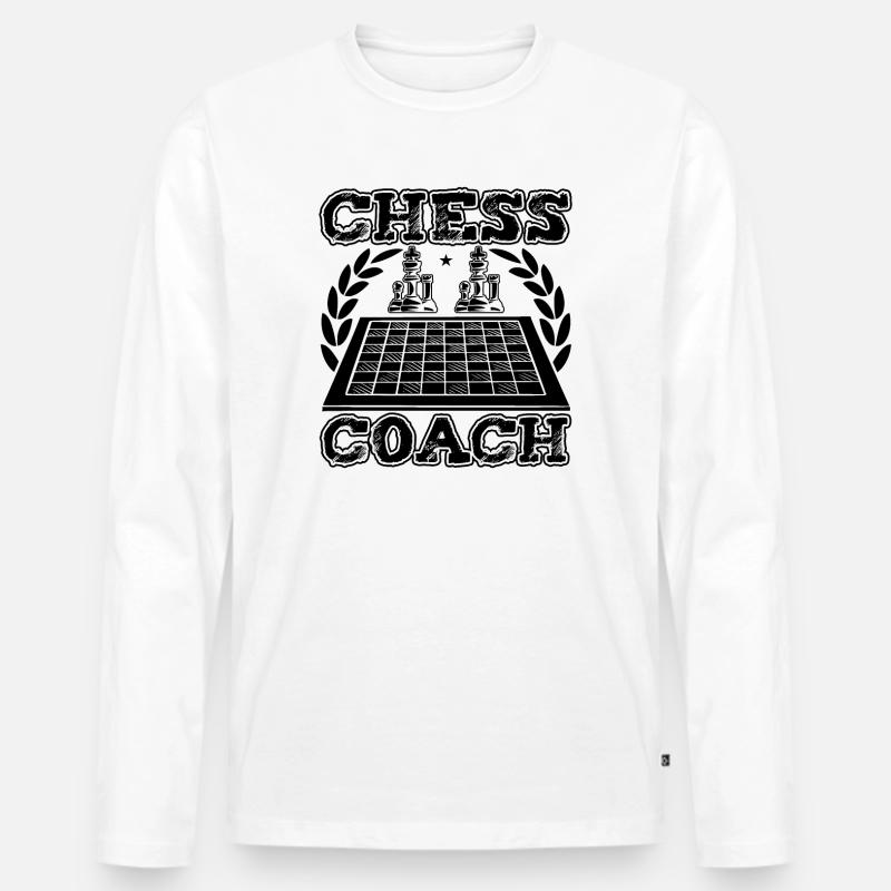 Chess Coach Funny Chess Quotes - Männer Premium Bio Langarmshirt - Weiß