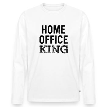 Home Office King - Männer Premium Bio Langarmshirt - Weiß - Vorne - Nico (187cm)