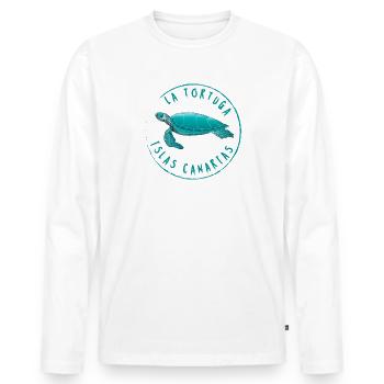 La Tortuga * Islas Canarias - Männer Premium Bio Langarmshirt - Weiß - Vorne - Nico (187cm)