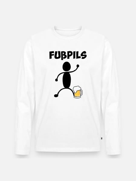 Fußpils - Männer Premium Bio Langarmshirt - Weiß