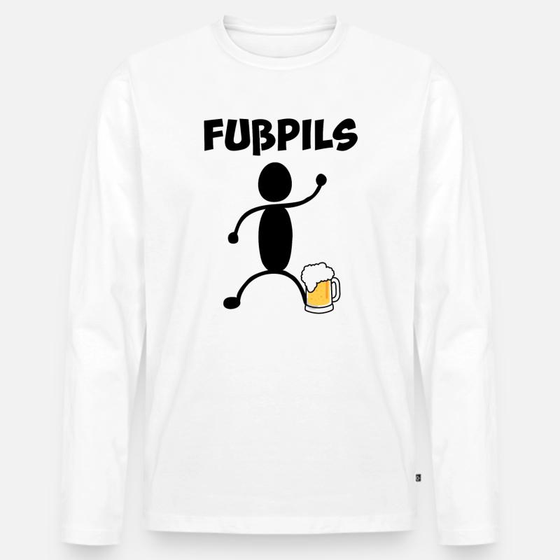Fußpils - Männer Premium Bio Langarmshirt - Weiß