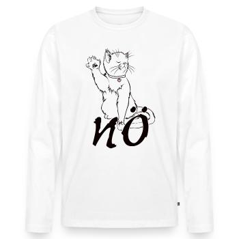 Heute nicht Nö Katze Geschenk - Männer Premium Bio Langarmshirt - Weiß - Vorne - Nico (187cm)