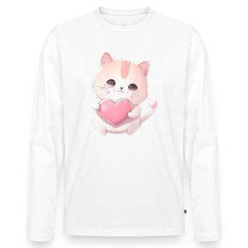Teddy Bear Cuddly Toy Toy Sleep T-shirt - Men's Premium Organic Long Sleeve Shirt - white - Front - Nico (187cm)