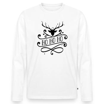 Ho Ho Ho - Männer Premium Bio Langarmshirt - Weiß - Vorne - Nico (187cm)
