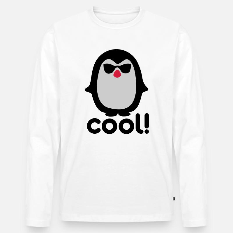 Cool pinguïn - Männer Premium Bio Langarmshirt - Weiß