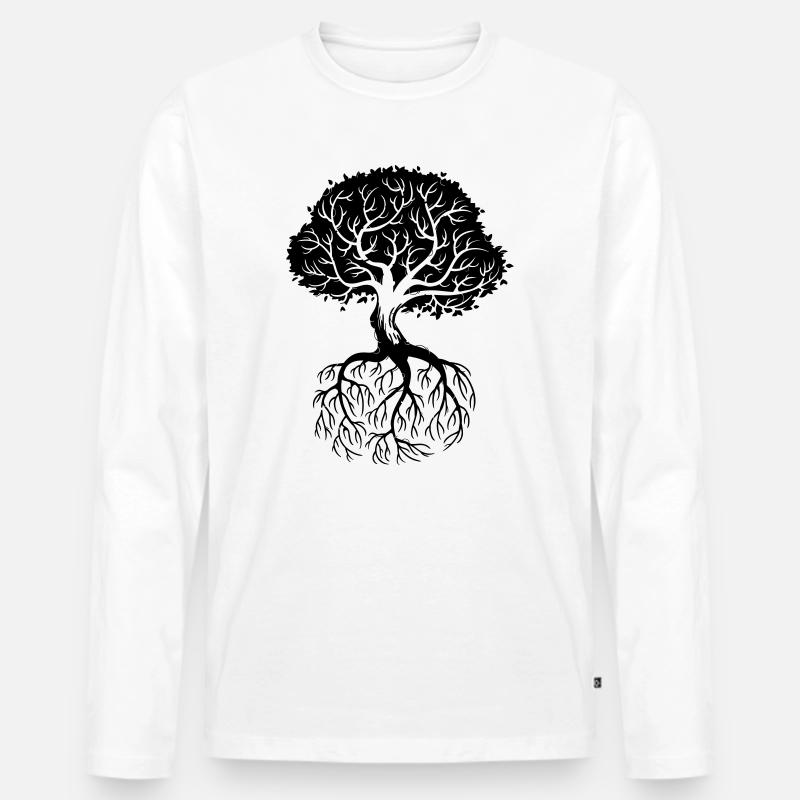 Roots - Männer Premium Bio Langarmshirt - Weiß