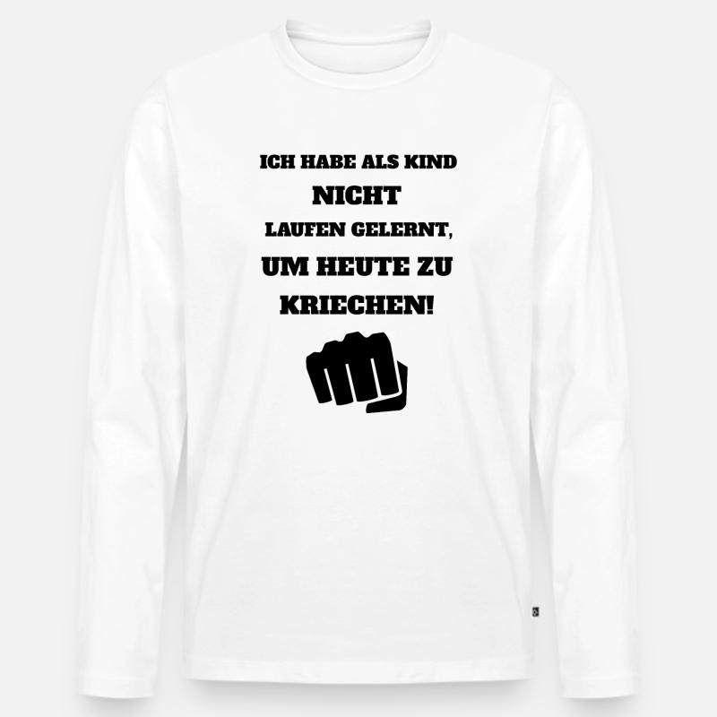 Cooler Spruch - Männer Premium Bio Langarmshirt - Weiß