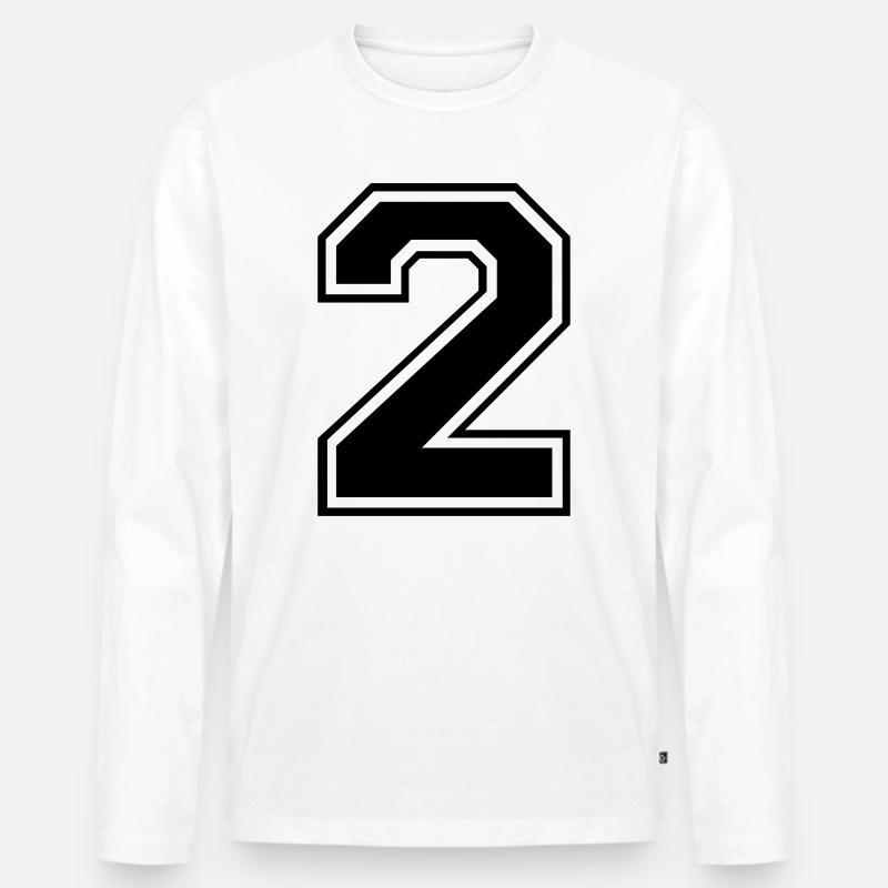 Rugby Rugby mit 2 Nummern - Männer Premium Bio Langarmshirt - Weiß