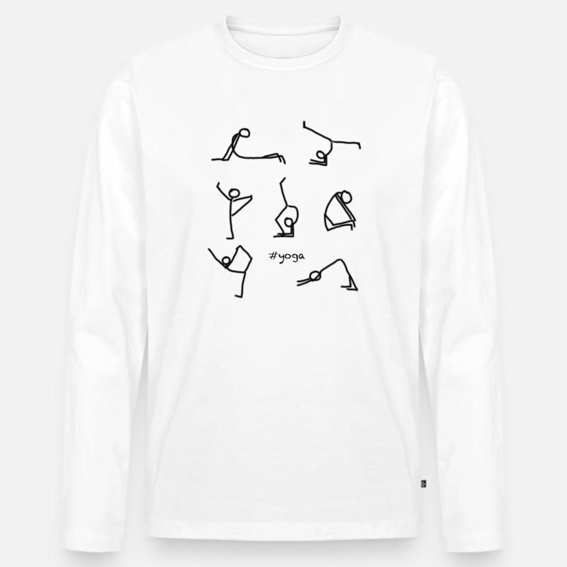 yoga - Männer Premium Bio Langarmshirt - Weiß
