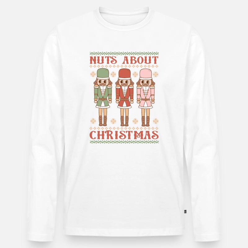 Hässlicher Weihnachtspullover - Männer Premium Bio Langarmshirt - Weiß