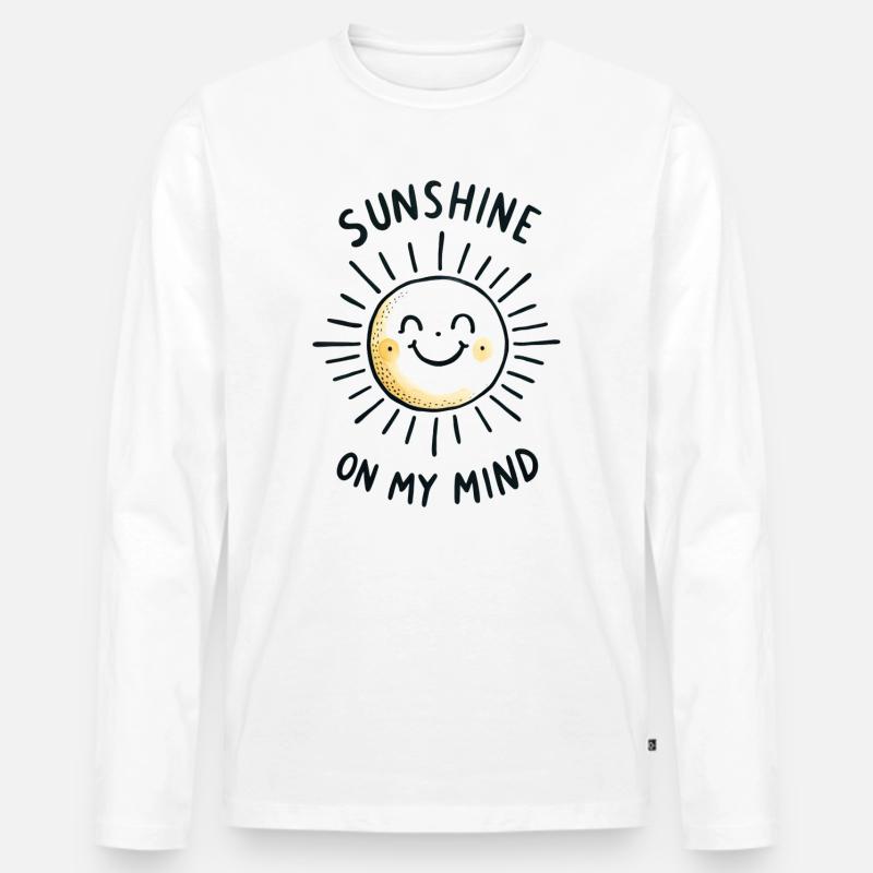 sunshine on my mind - Männer Premium Bio Langarmshirt - Weiß