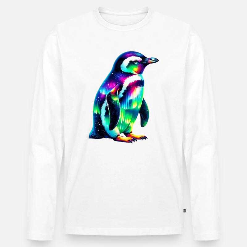 Pinguin - Männer Premium Bio Langarmshirt - Weiß