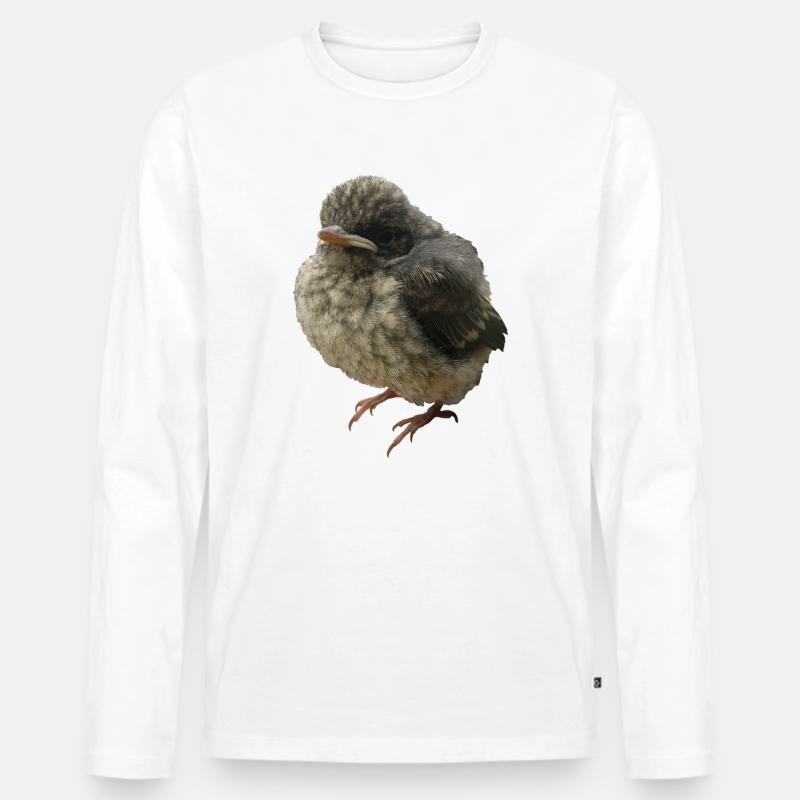 Jungvogel Ästling - Männer Premium Bio Langarmshirt - Weiß