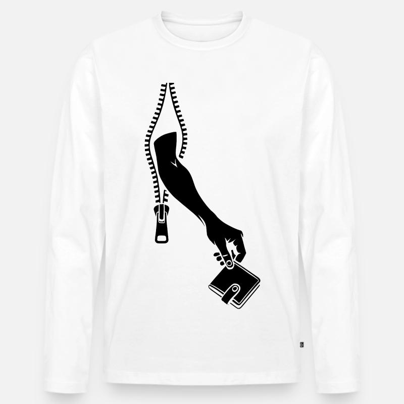 Taschendieb - Männer Premium Bio Langarmshirt - Weiß