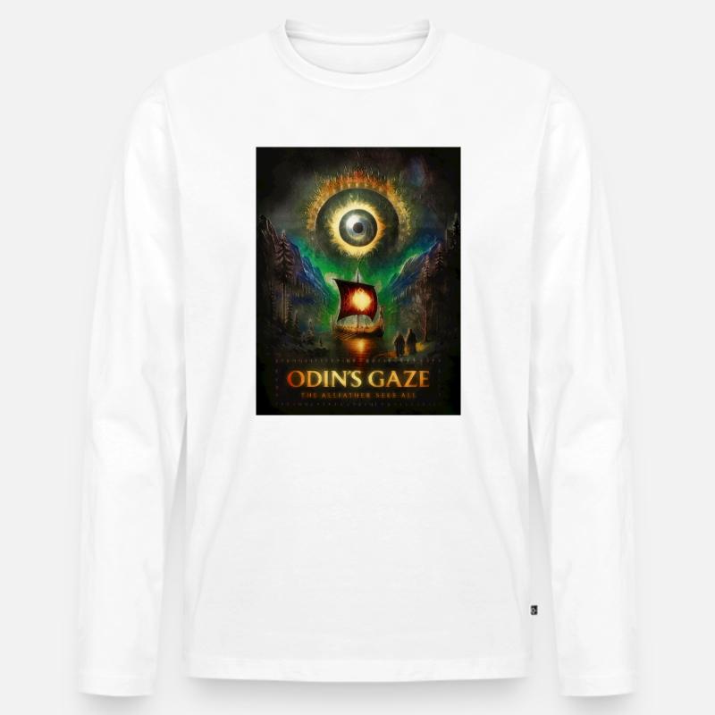 Odins Blick – Das Allsehende Auge - Männer Premium Bio Langarmshirt - Weiß