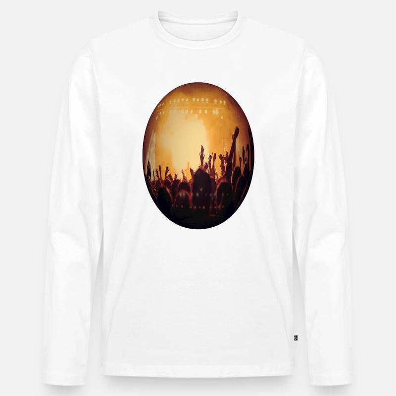 Konzertlicht: Crowdsilhouette - Männer Premium Bio Langarmshirt - Weiß