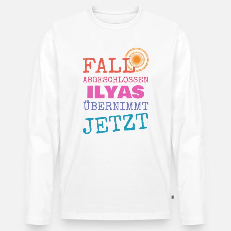 Ilyas als Vorname - Männer Premium Bio Langarmshirt - Weiß