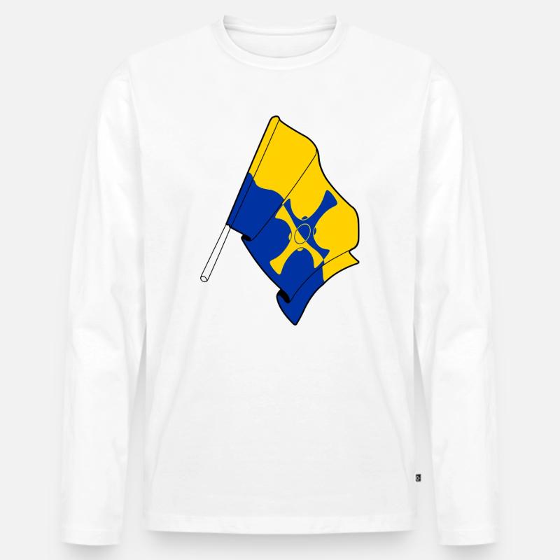 Flagge von Durham - Männer Premium Bio Langarmshirt - Weiß