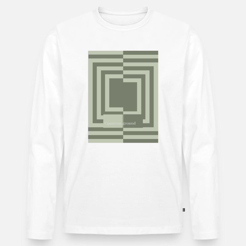 Common ground minimal geometric harmony - Männer Premium Bio Langarmshirt - Weiß