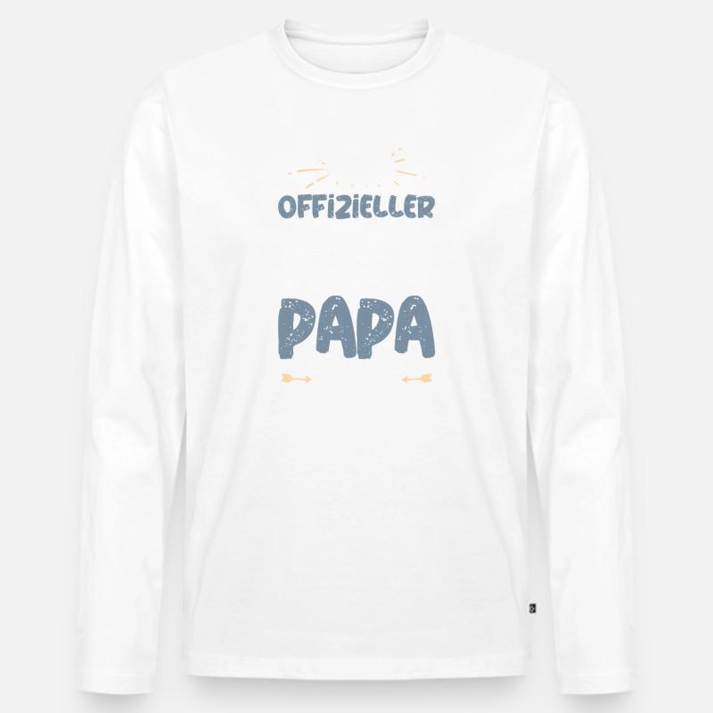 Offizieller Husky Papa - Männer Premium Bio Langarmshirt - Weiß