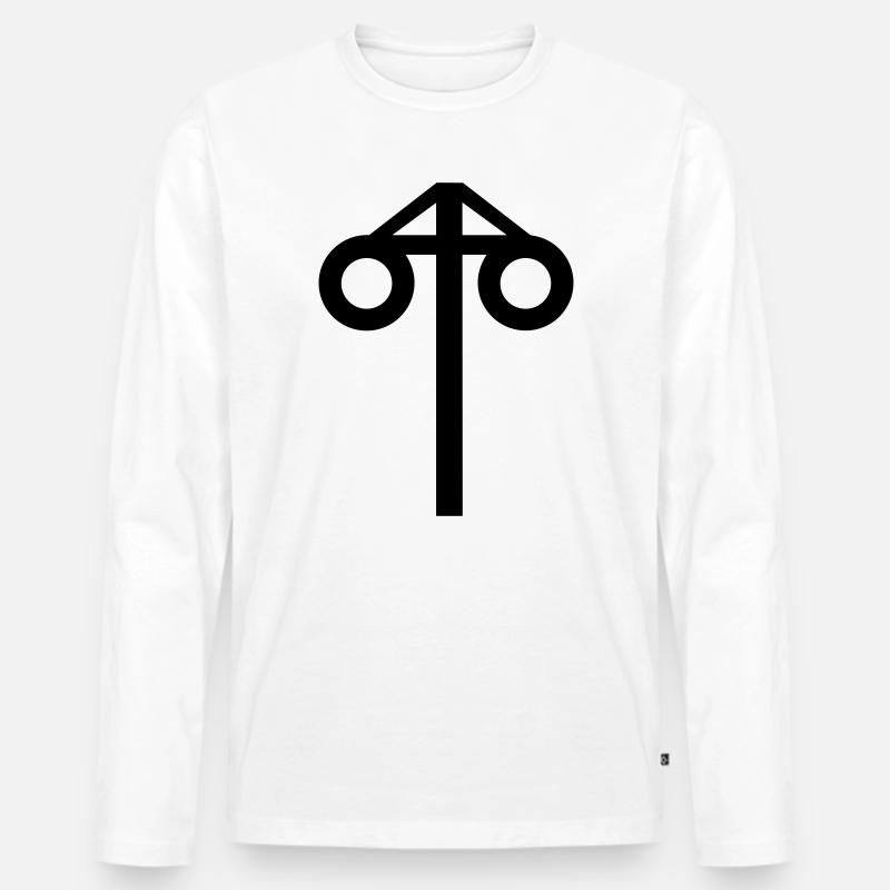 Mittsommer-magischer Baum - Männer Premium Bio Langarmshirt - Weiß