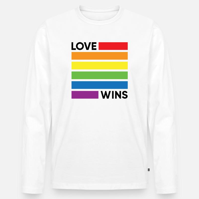 Liebe gewinnt - Männer Premium Bio Langarmshirt - Weiß