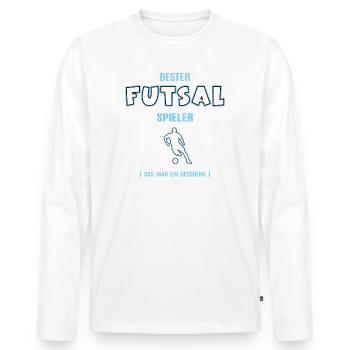 Bester Futsal Spieler Futsaler Futsalspieler - Männer Premium Bio Langarmshirt - Weiß - Vorne - Nico (187cm)