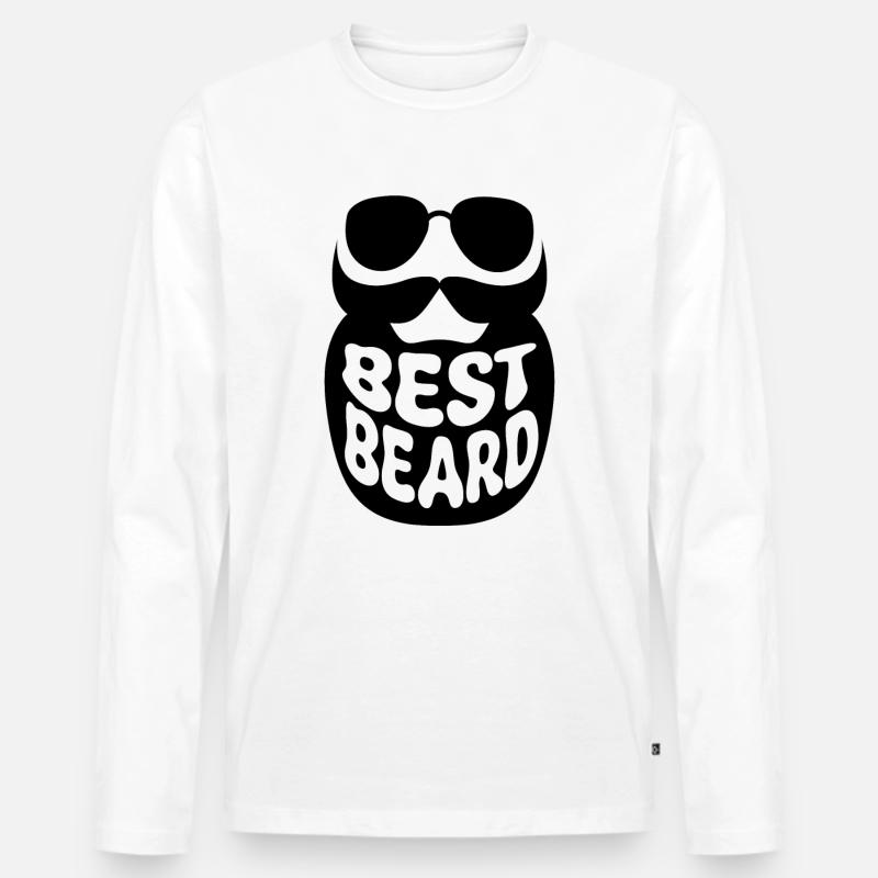 Bester Bart - Männer Premium Bio Langarmshirt - Weiß