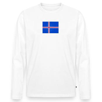 Iceland - Men's Premium Organic Long Sleeve Shirt - white - Front - Nico (187cm)
