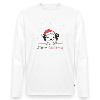 Dalmatian Christmas Snow Winter Animals Dogs - Men's Premium Organic Long Sleeve Shirt - white - Front - Nico (187cm)