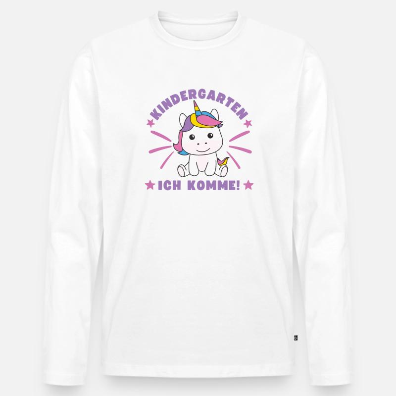 Kindergarten Ich Komme! - Männer Premium Bio Langarmshirt - Weiß