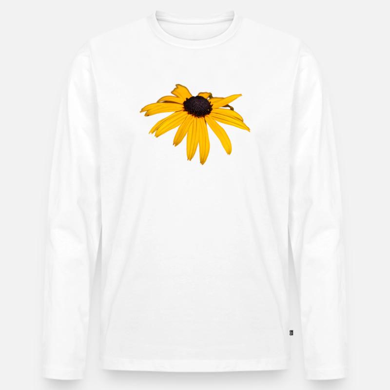 Sonnenhut - Männer Premium Bio Langarmshirt - Weiß
