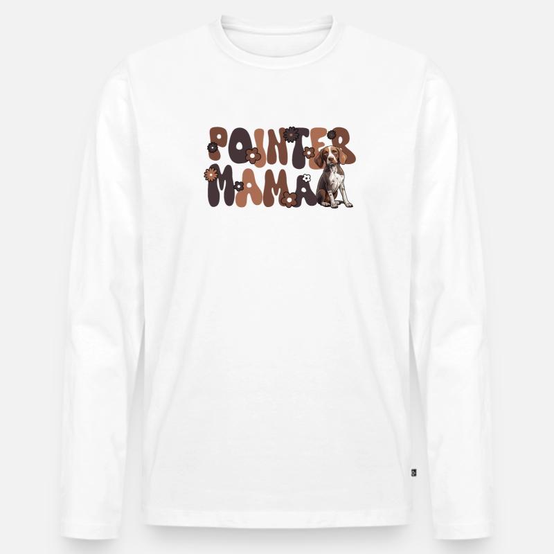Pointer Groovy Pointer Mama - Männer Premium Bio Langarmshirt - Weiß