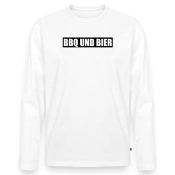 BBQ - Männer Premium Bio Langarmshirt - Weiß - Vorne - Nico (187cm)