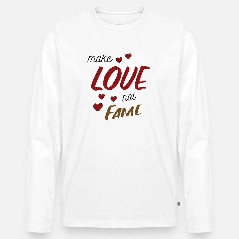 Make Love not Fame - Männer Premium Bio Langarmshirt - Weiß